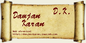 Damjan Karan vizit kartica